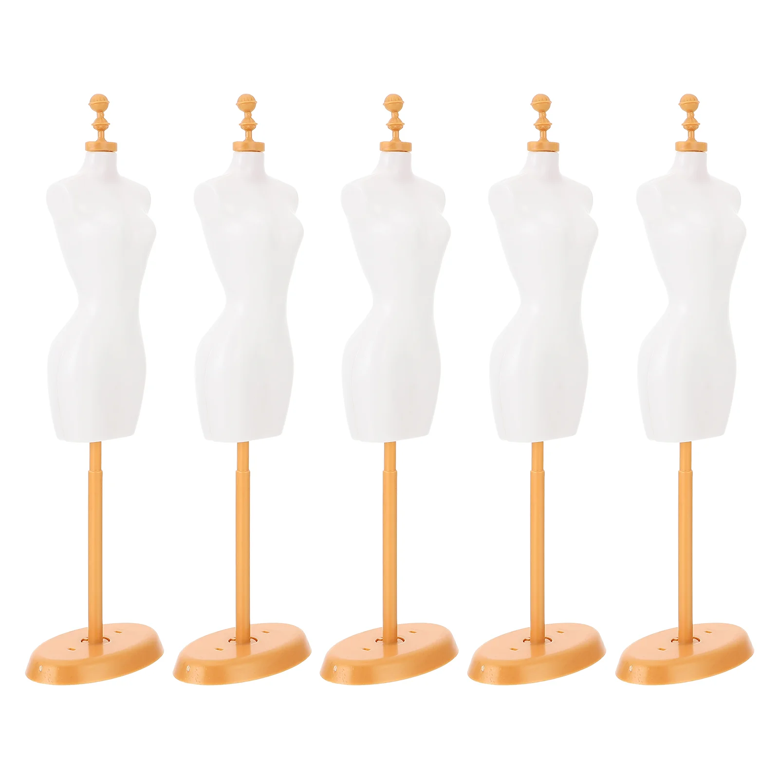 

5 Pcs Female Model Stand Dollhouse Accessories Mini Display Rack Bracket White Clothes