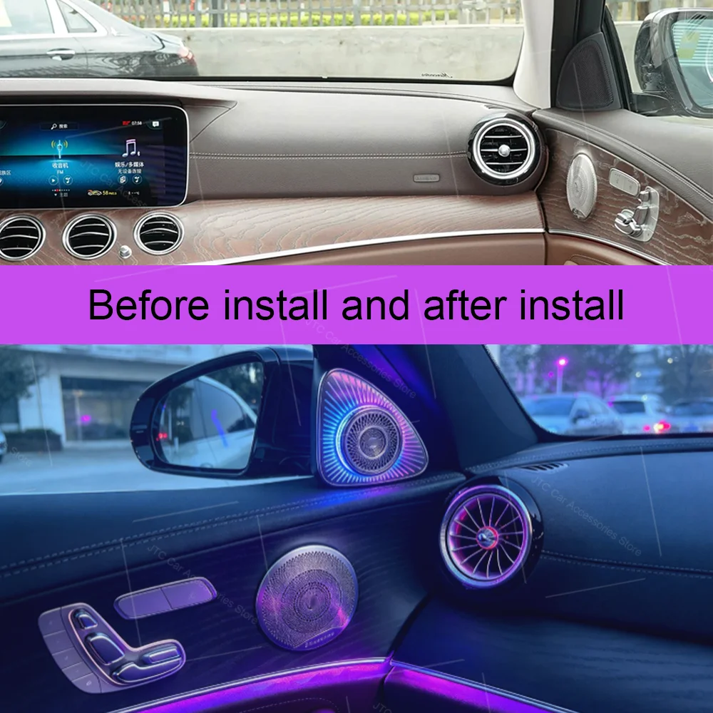Plug And Play 5D Rotating Tweeter For Benz E-Class W213 Original 64 Colors RGB LED Luminous Audio System Upgrade