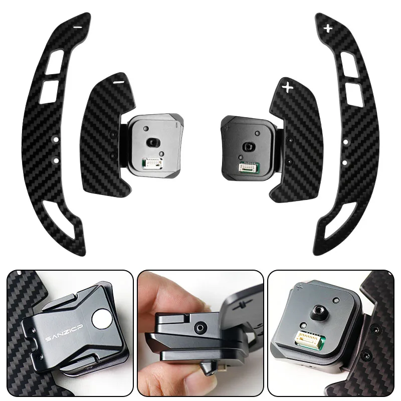 For Audi R8 Magnetic Shift Paddle Carbon Fiber Steering Wheel Paddle Extention Auto Accessories Shifter Extended