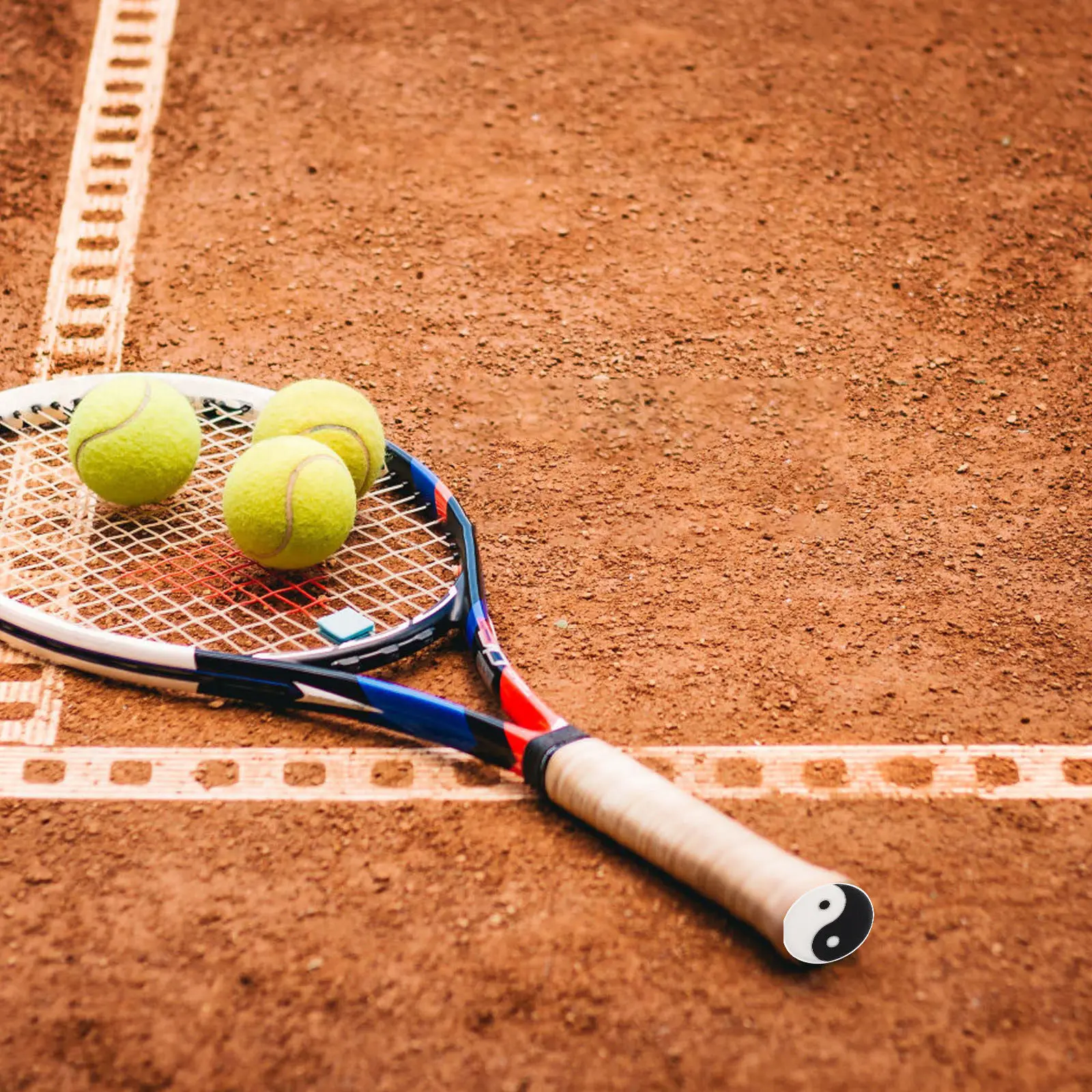 

8Pcs Fashionable Tai Chi Pattern Silicone Tennis Racket Dampeners Shock Absorber Reduces String Vibration Enhances Focus