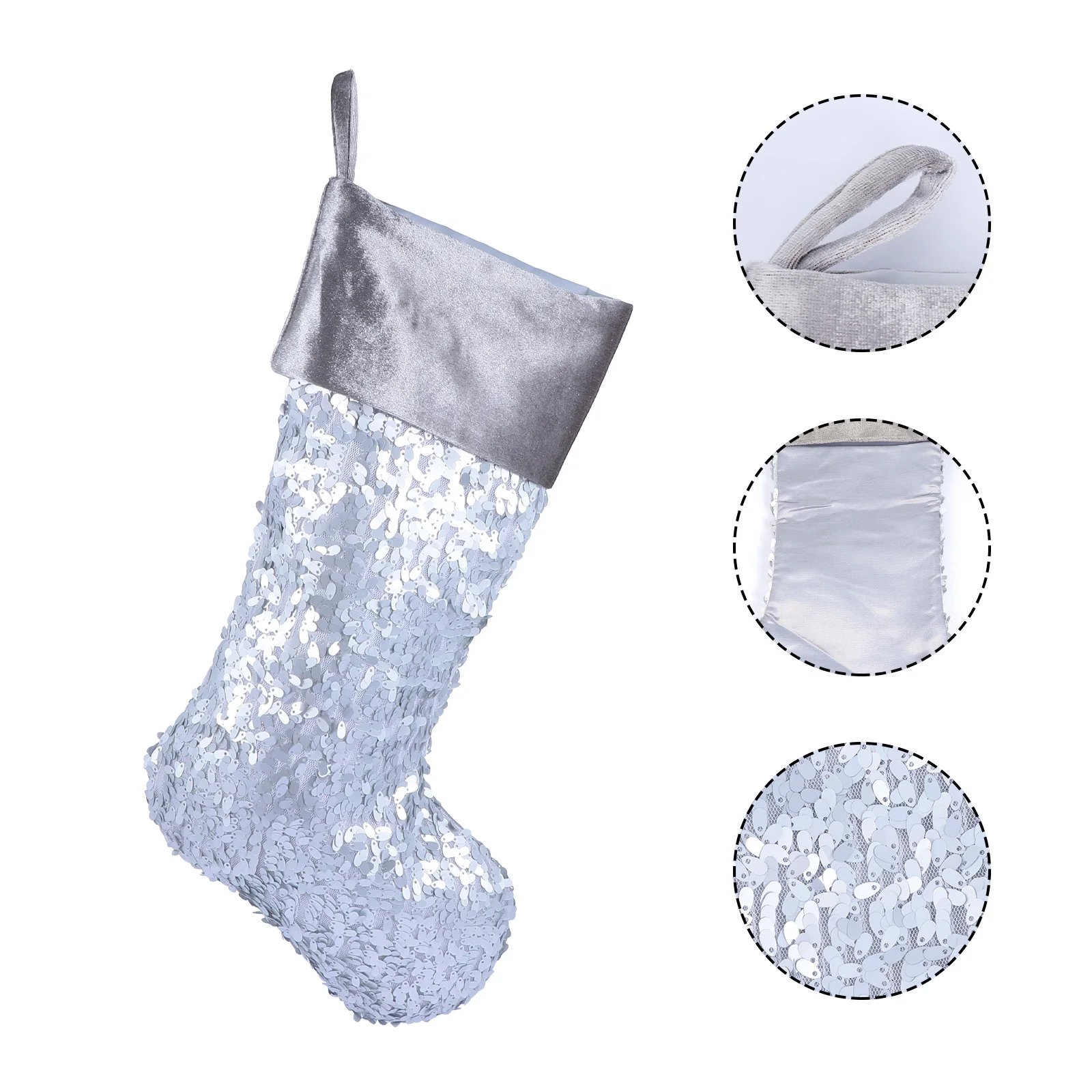 

Christmas Stocking Xmas Stockings Pendant Decorate Stuffers Candy Sequins Household Hanging