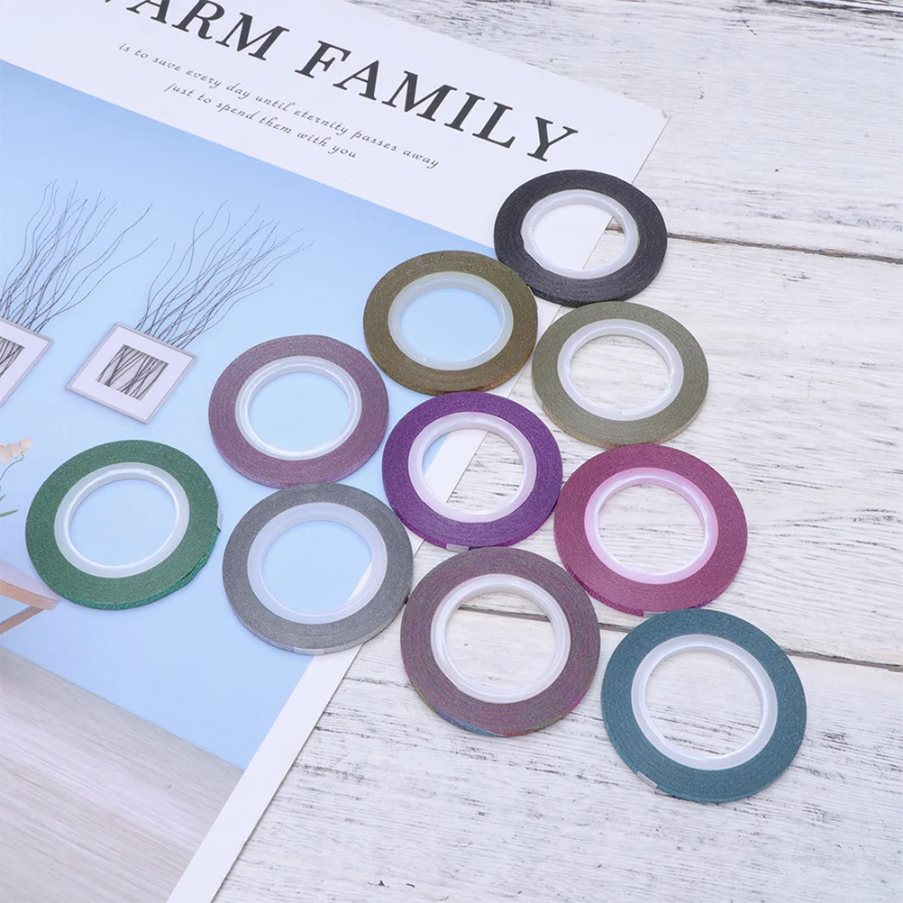 20 pezzi di nastro per unghie satinato glitter linea 3 mm autoadesivo strisce per nail art fai da te decorazione per manicure adatta per mani dita dei piedi false