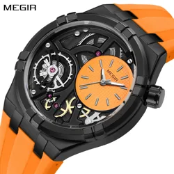 MEGIR Top Brand Fashion Sports Military Watches for Men Large Dial Waterproof Luminous Man Quartz Casual Wristwatches Clock 8111