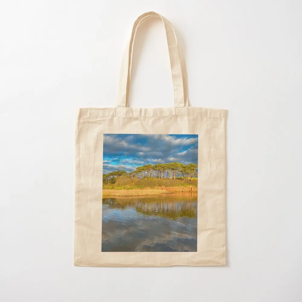 River Otter mouth at Budleigh Salterton beach Tote Bag reusable grocery bags hand bag Lady bags Cloth bags