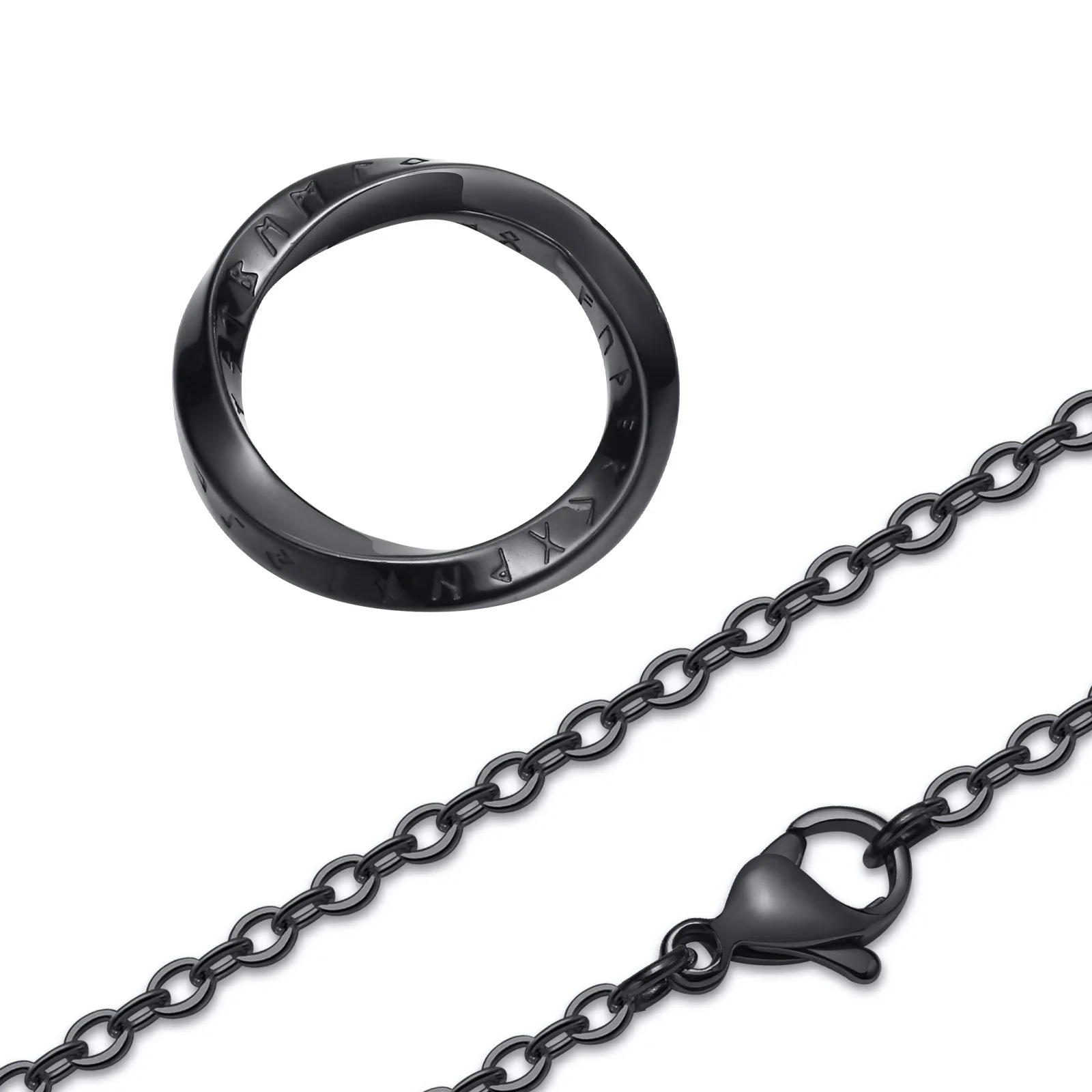 Nordische Wikinger-Anhänger-Halsketten für Männer und Frauen, gedrehter Edelstahl-Schmuck, Dreieck-Charm, geometrischer Kragen, Party-Geschenk – Detail 6