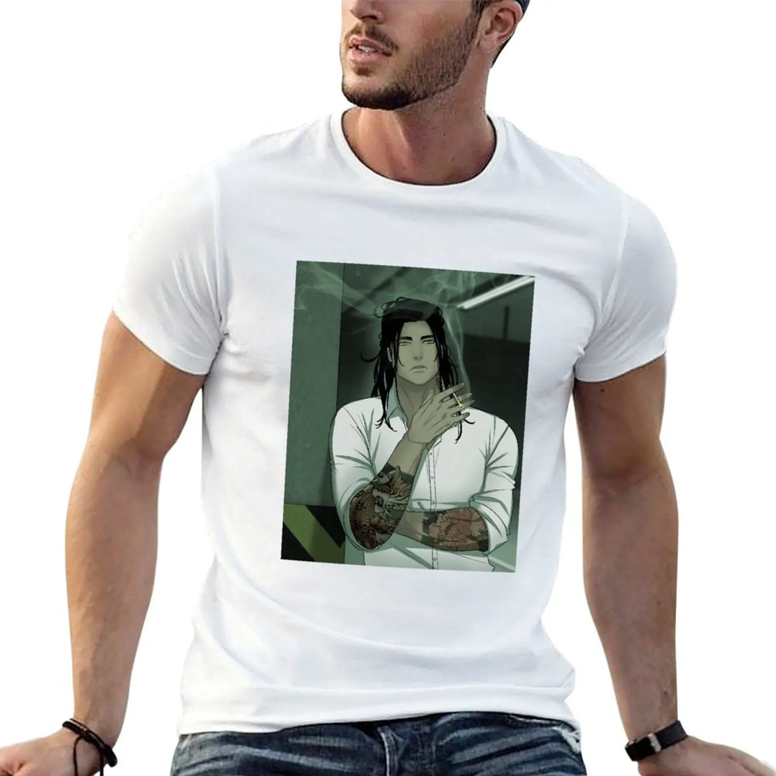

Tora in Fitted White Shirt T-Shirt mens graphic t shirts anime t shirts for man T-Shirt