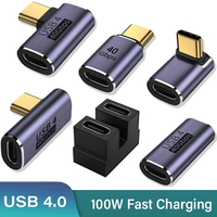 USB 4.0 OTG 40Gbps 8K type C 90 degree Adapter PD 100W 5A USB C to Type C Fast Charging Converter USB C Data Adapter For Macbook
