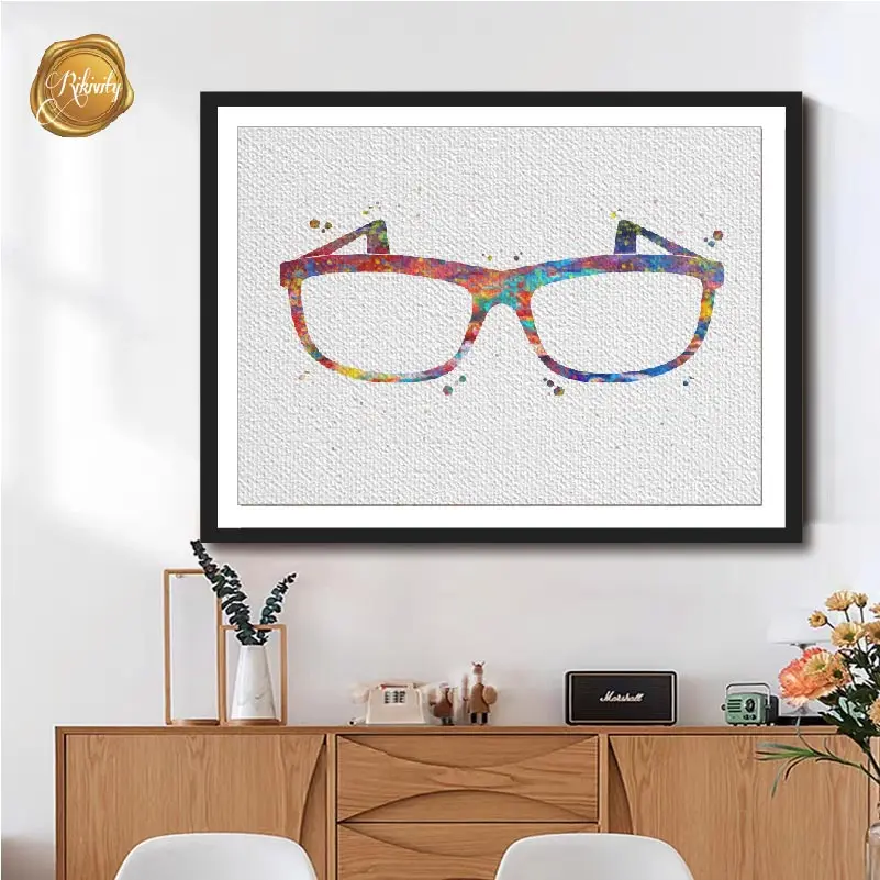 Watercolor Human Anatomy Poster Prints Canvas Painting Medical Eyeglasses Wall Art Pictures Wall Sticker Aesthetic Room Decor