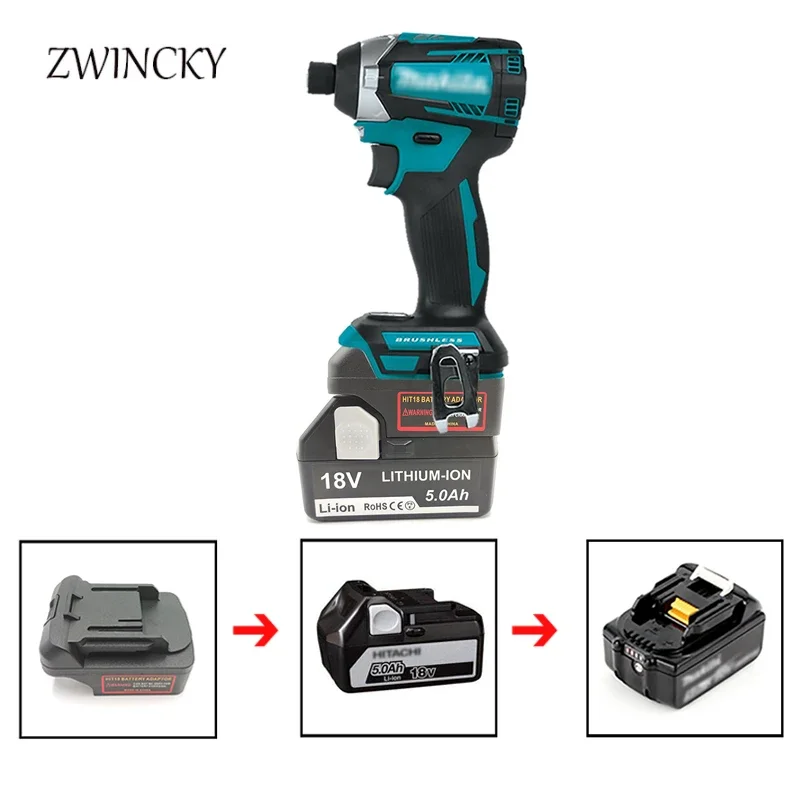 Imagem -02 - Conversor de Adaptador de Bateria para Hitachi Hikoki 18v Li-ion Battery Convert para Makita 18v Lithium Electrical Power Tool Use