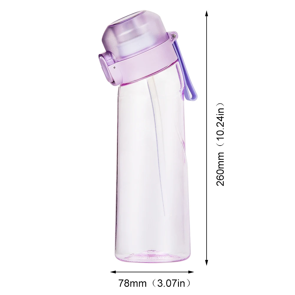 650ML Sports Water Bottle Leak Proof Sports Water Cup with Flavour Pod Gym Sport Bottle with Straw Fruit Fragrance Water Bottle