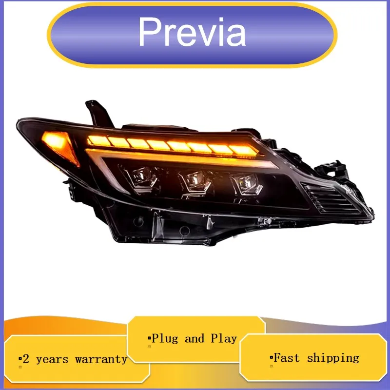 Car Accessories for Toyota Previa Headlight 2006-2016 ACR50 Headlamp GSR50 DRL Turn Signal Low High Beam Projector Lens