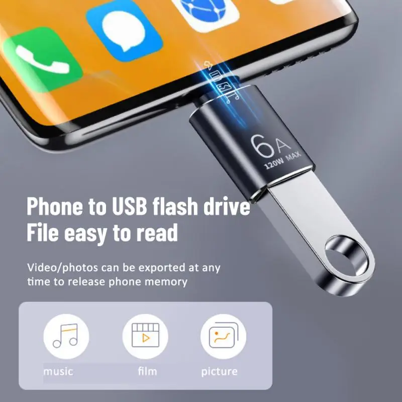 NNBILI 6A TypeC to USB OTG Converter USB3.0 Adapter for Samsung Xiaomi PC MacBook USB C Charging Connector Fast Charging Adapter
