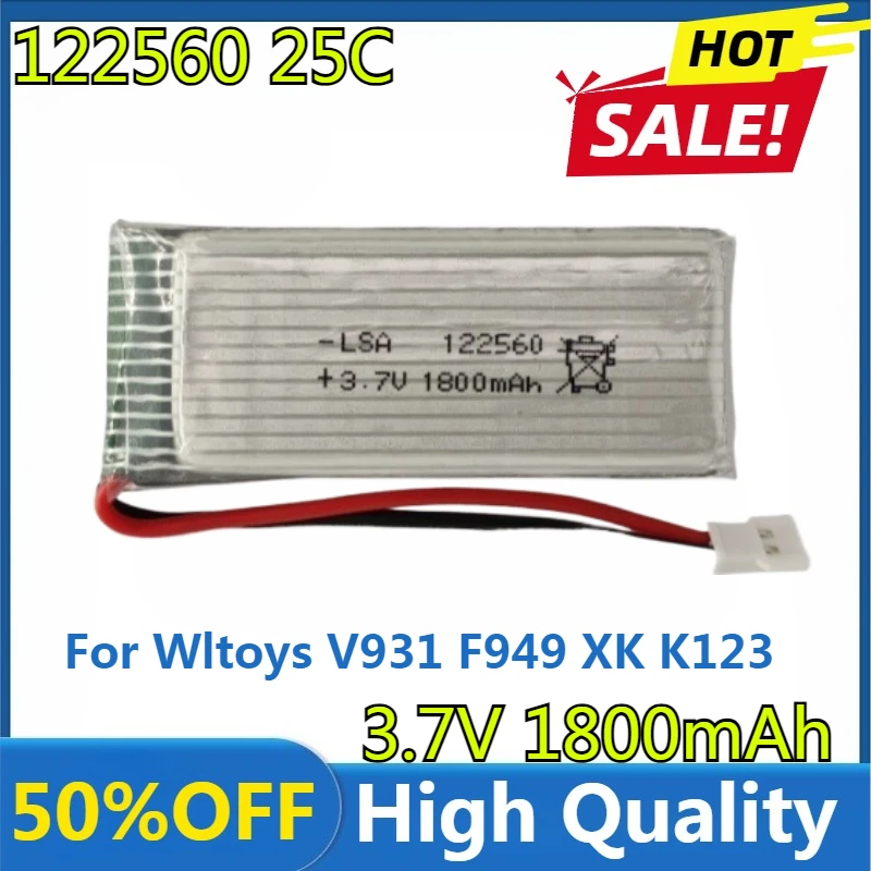 

3.7V 1800mAh 25C LiPo Battery with Battery for Wltoys V931 F949 XK K123 6Ch RC Helicopter Spare Parts