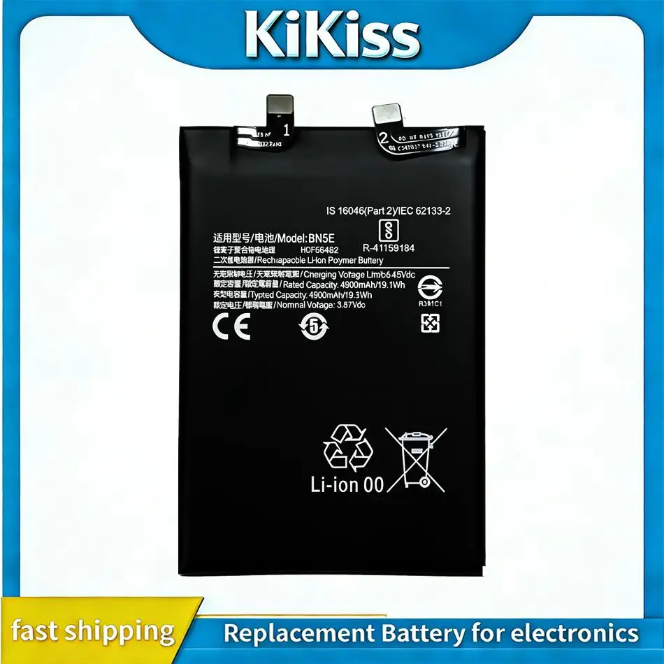 

Высокоемкостный аккумулятор для мобильного телефона BN5E для Xiaomi Redmi Note 11E Pro Poco X4 5G, 5000 мАч, быстрая зарядка