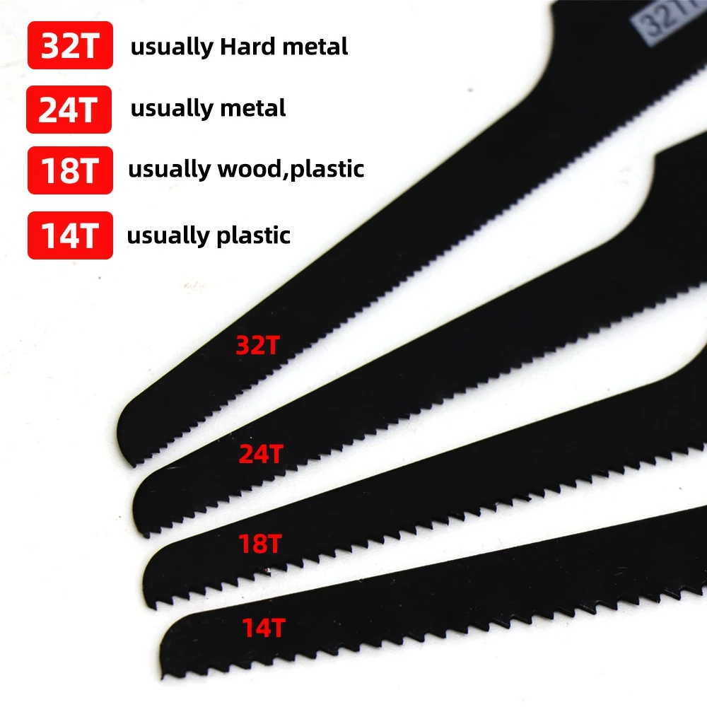 LUCK 10PCS Reciprocating Saw Blades for Pneumatic File Saw Tool Metal Saw Blade Wood Saw Blade,24T
