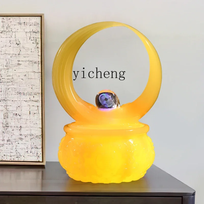 

ZYA Reverse Flow Water Long Cycle Water Small Fountain Desktop Flowing Water Feng Shui Wheel home accessories