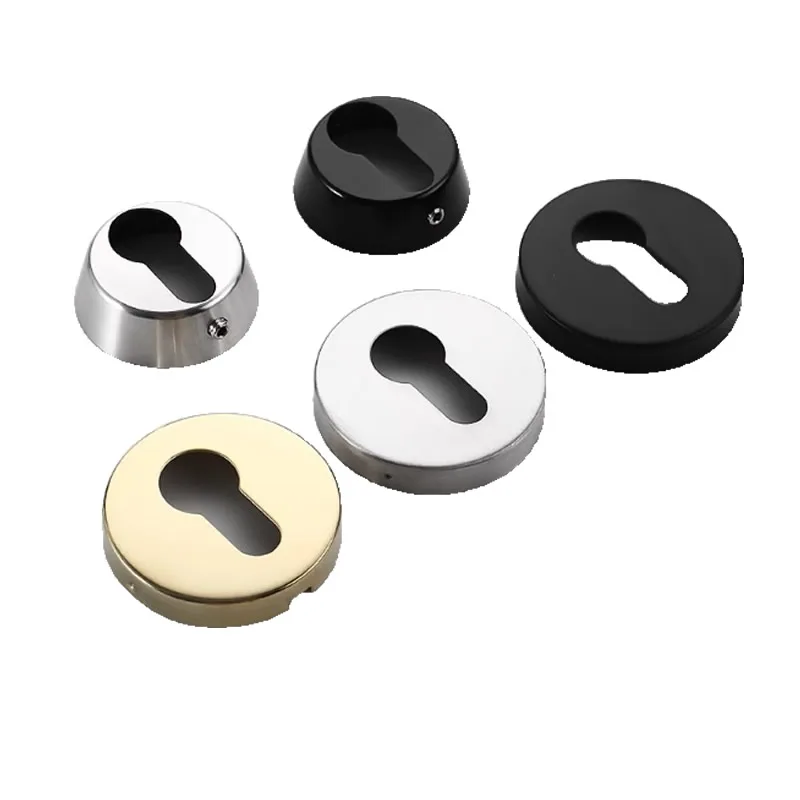 Couvercle de cylindre de serrure ovale rond en acier inoxydable 304, couvercle de trou de serrure noir or argent, accessoires de porte antivol pour cylindre de 32mm