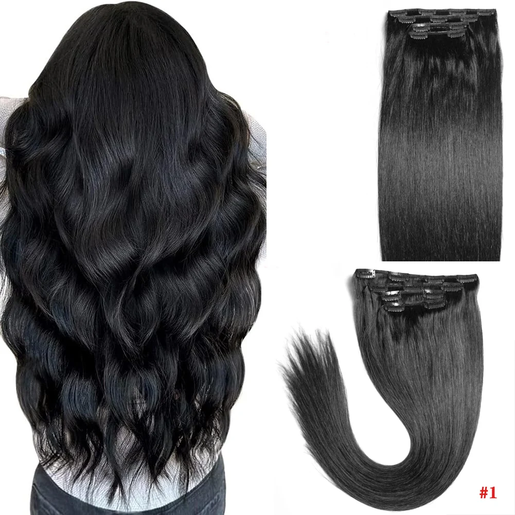 

Chocala Brazilian Remy Human Hair Extensions Clip in Hair Extensions 20"-28" 100g-220g 4pcs Set