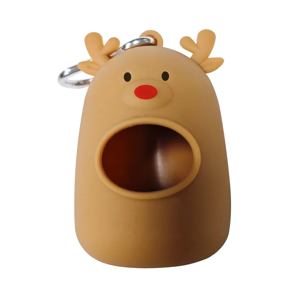 

Silicone Dog Waste Bag Dispenser Christmas Reindeer Cartoon Pet Waste Bags Holder Hangingable Puppy Poop Bag Carrier
