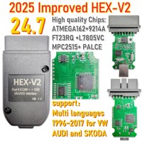 2025 Improved HEX V2 VCDS VAGCOM New 24.7 Scanner Diagnostic Tool Cable OBD2 Support 1996~2017 for Audi SKODA VW VAG COM HEX-V2