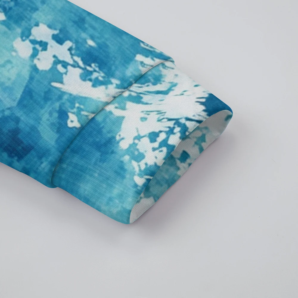 سترة نسائية متدرجة بألوان مائية من Ink-Splash معطف مطبوع بغطاء للرأس مبطن بالصوف للشتاء ملابس خارجية دافئة للدراجات النارية #6