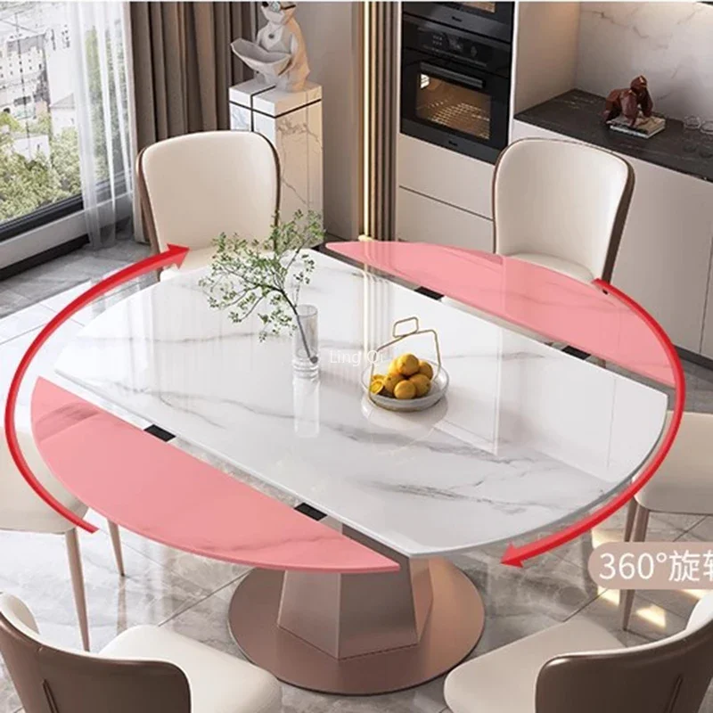 Luxury Nordic Dining Table Extendable Organizer Italian Table Set 6 Chairs Hotel Kitchen Lobby Entryway Esstische Home Furniture