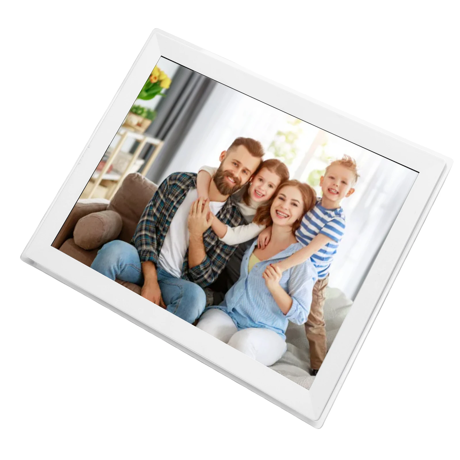 Premium Digital Picture Frame 15 Inch HD Touch Screen 32GB Auto Rotate Wall Mountable WiFi Photo Frame with APP for Photo Video