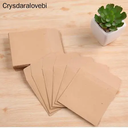 100pcs- 8*8cm Kraft Envelopes Square white small envelope card bank card membership card envelope Wedding Party Invitation