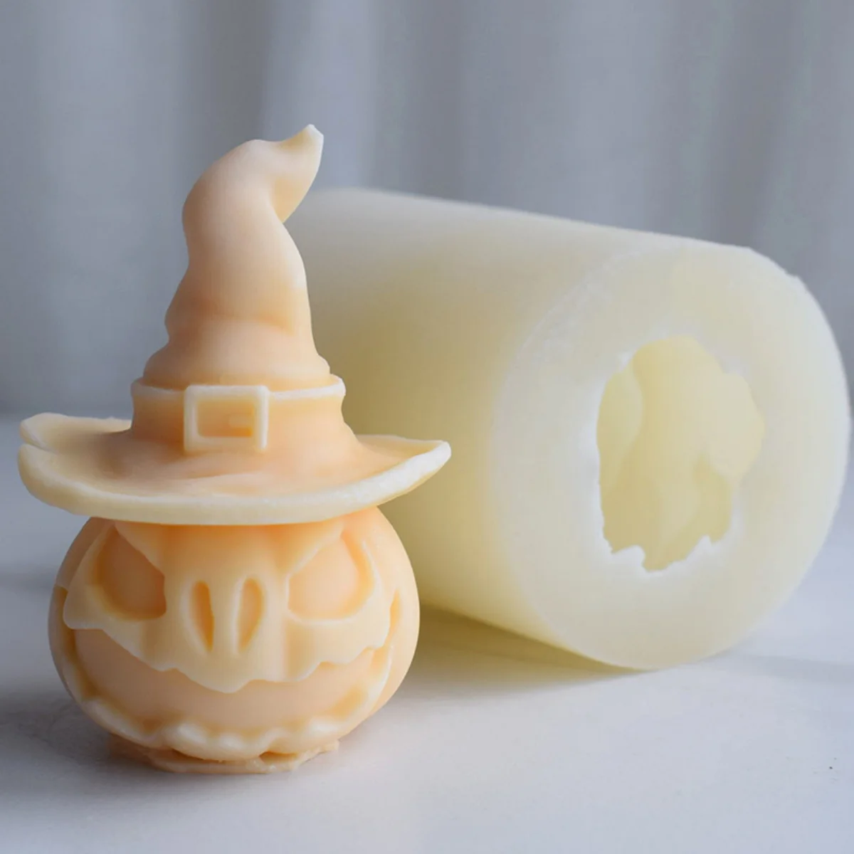 Witch Hat Pumpkin Silicone Candle Mold 3D Expression Cushaw Soap Resin Crystal Mould Chocolate Making Party Decor Halloween Gift