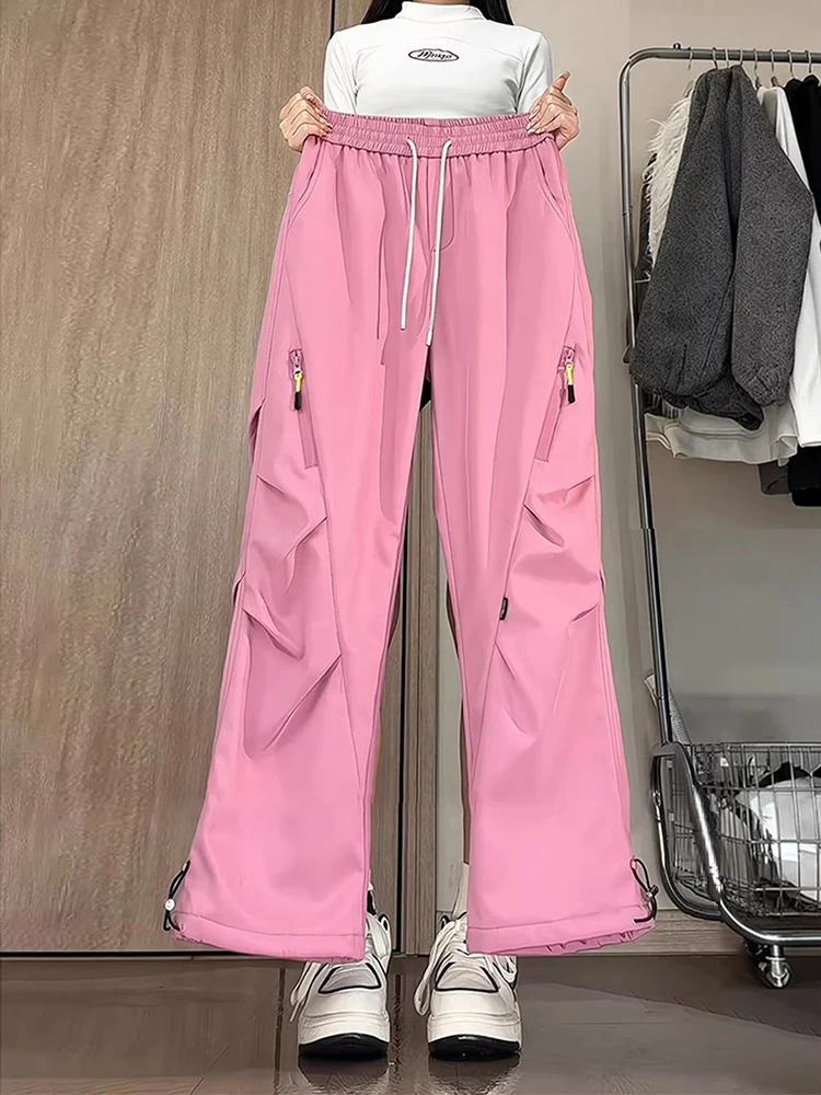 

Thiened Fce Winter Outdoor Workwear Trousers Men's Windproof Snowproof Breathable Skiing Climbing Trousers Straight Leg