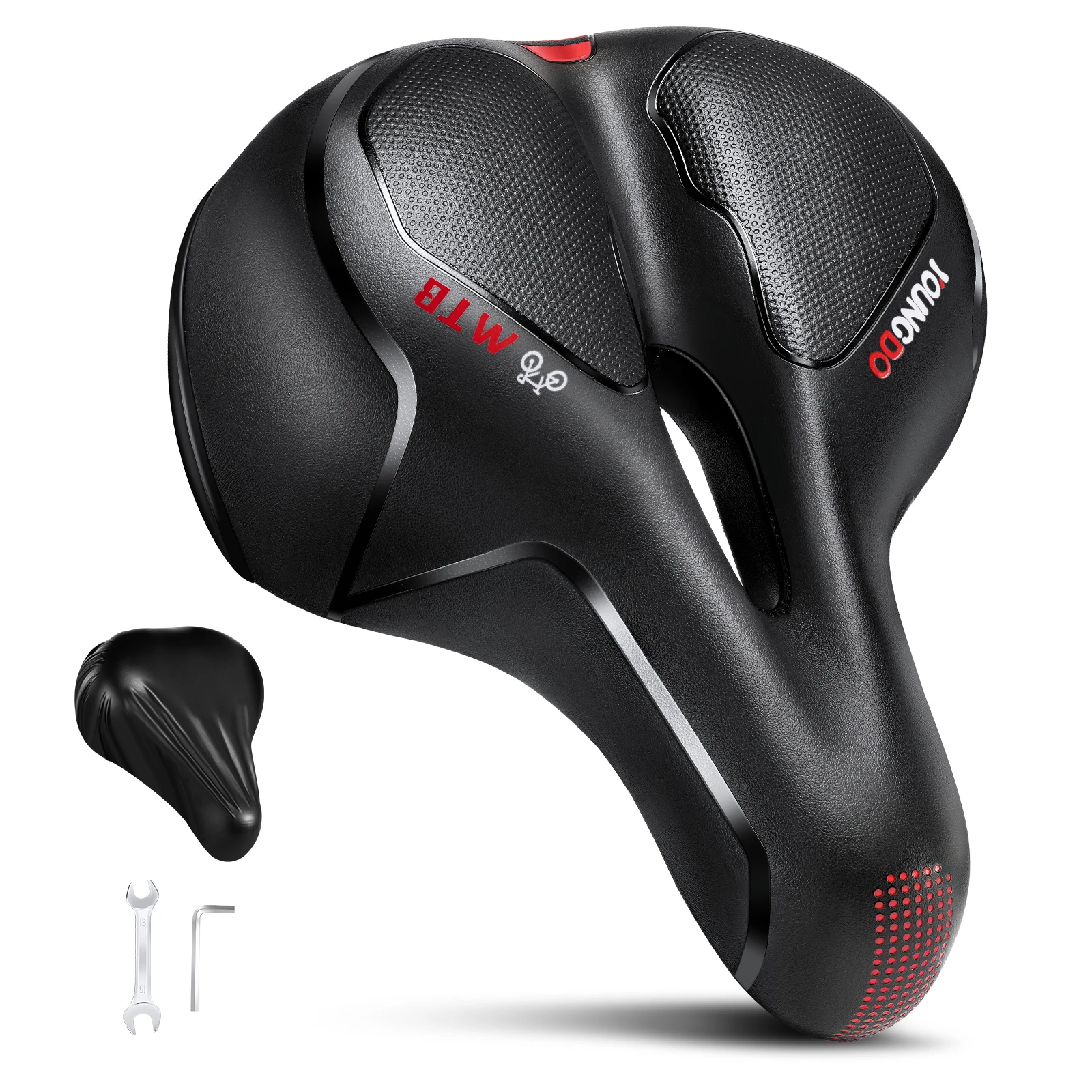 GORIX Selle de vélo avec ressort large coussin absorbant les chocs pour les longs trajets VTT vélo de route (GX-SN006 GORIX Selle de vélo avec ressort large coussin absorbant les chocs pour les longs trajets VTT vélo de route (GX-SN006