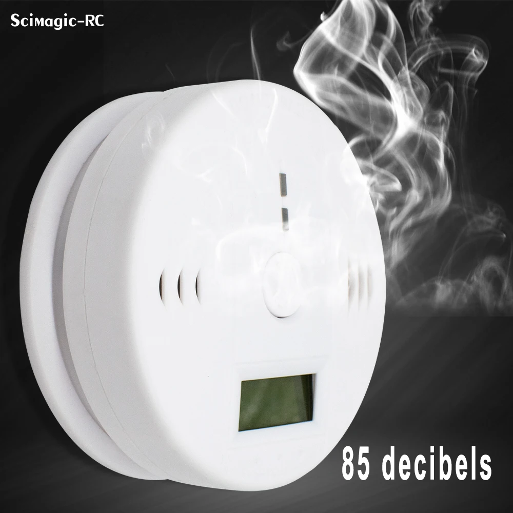 Independent CO Alarm Sensor Carbon Monoxide Alarm Detector High Sensitive 85dB Warning with LCD Photoelectric Display