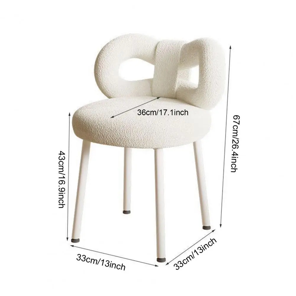 Makeup Chair With Bowknot Backrest Accent Chair Shape Vanity Chairs With Carbon Steel Legs Living Room Bedroom Dressing Chair image 2
