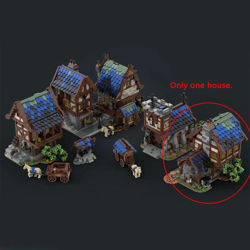 Medieval Castle Model MOC Building Bricks Town Street View Combination Modular Technology Assemble Children Toys Gifts Holiday