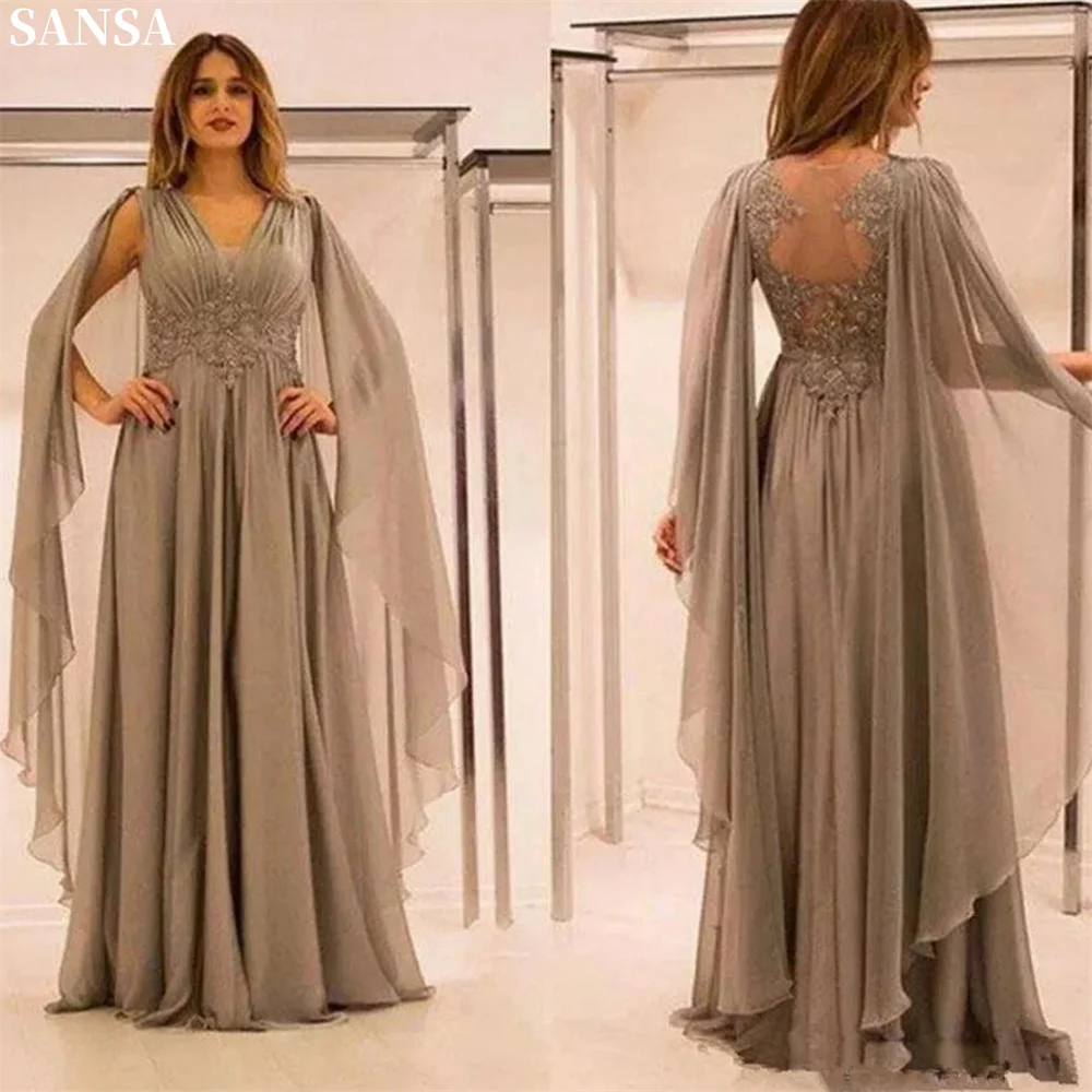 

Sansa Simple Formal Party Dresses Floor-Length Mother of Bridal Dress Sleeveless V Neck A-line Chiffon vestidos de fiestas 2024