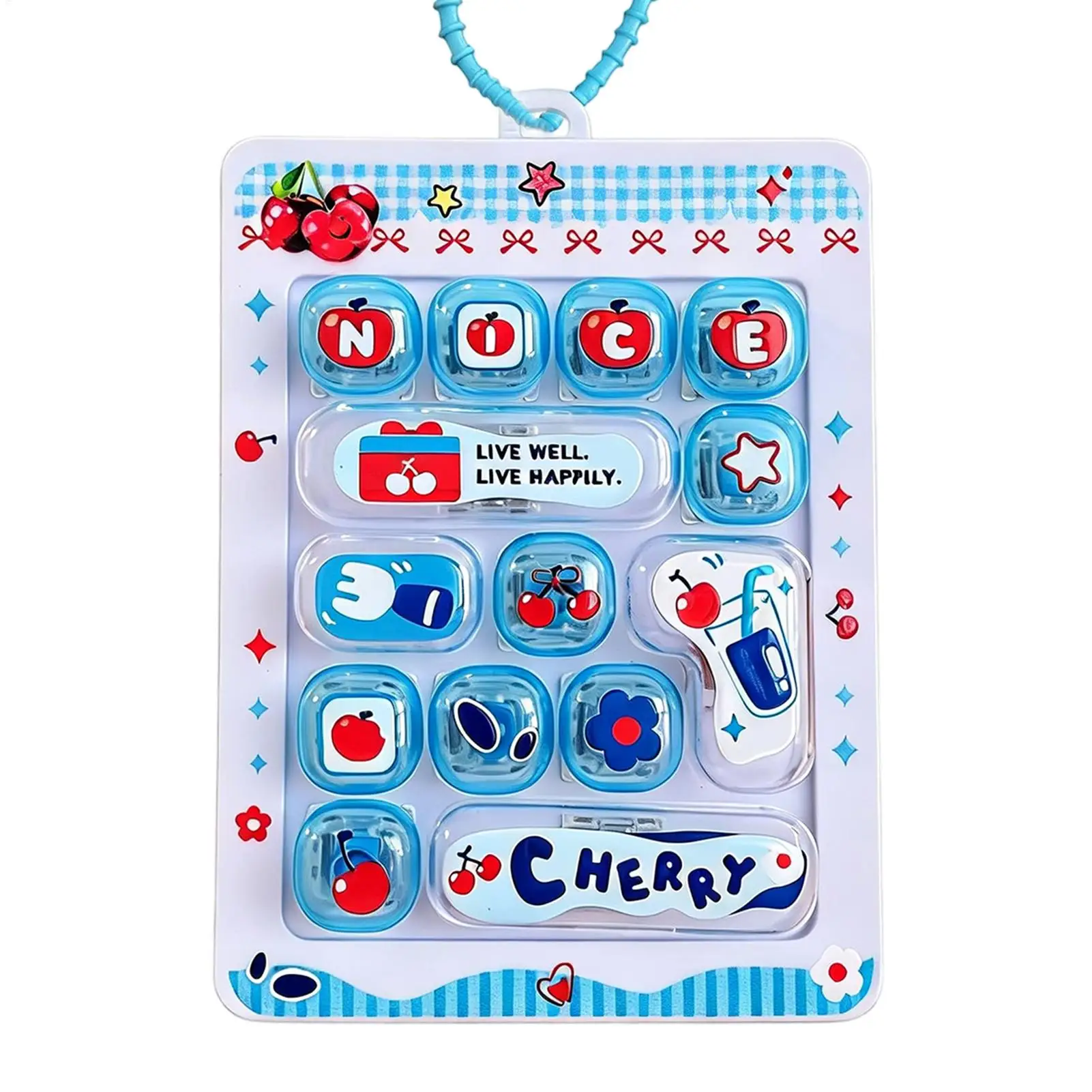 Keyboard Keychain 14-Key Fruit Shape Button Bag Charm Keyboard Fidget Clicker For Kids Adults Backpack Purse Pocket Home Office