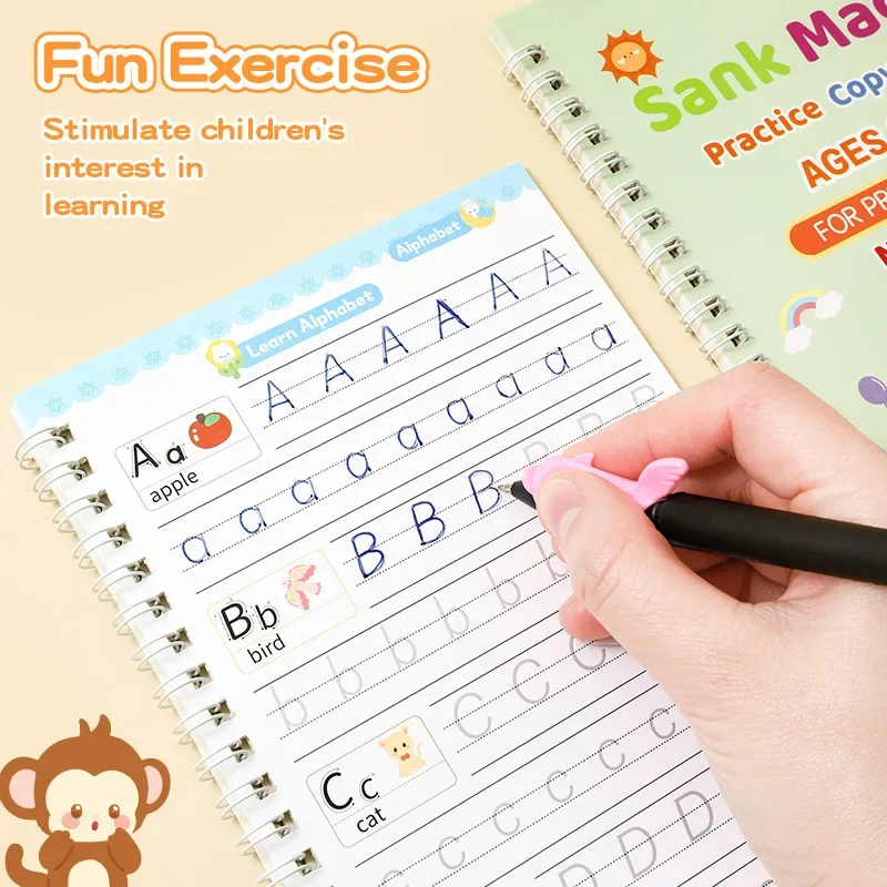 Reusable Magic Copybook Drawing Toys for Children Montessori Pen Control Training Writing Sticker Learning Educational Toy Kids