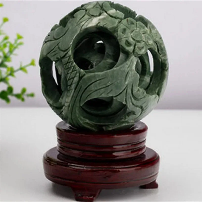 Nanshan Jade Feng Shui Ball Transfer Ball Linglong Ball Home Feng Shui Ornament Good Lu Ball Decoration-image