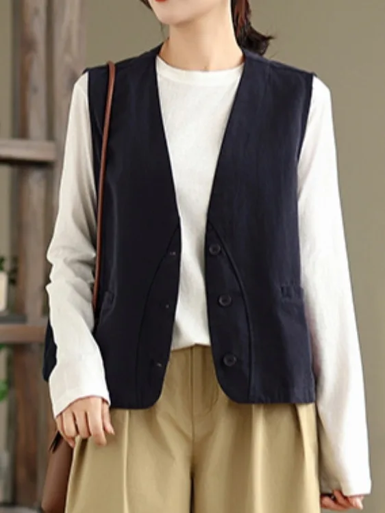 صدرية ملونة من Faionable Jaet مقاس كبير للنساء بزر واحد وطبقات على شكل حرف V متعددة الاستخدامات... #2