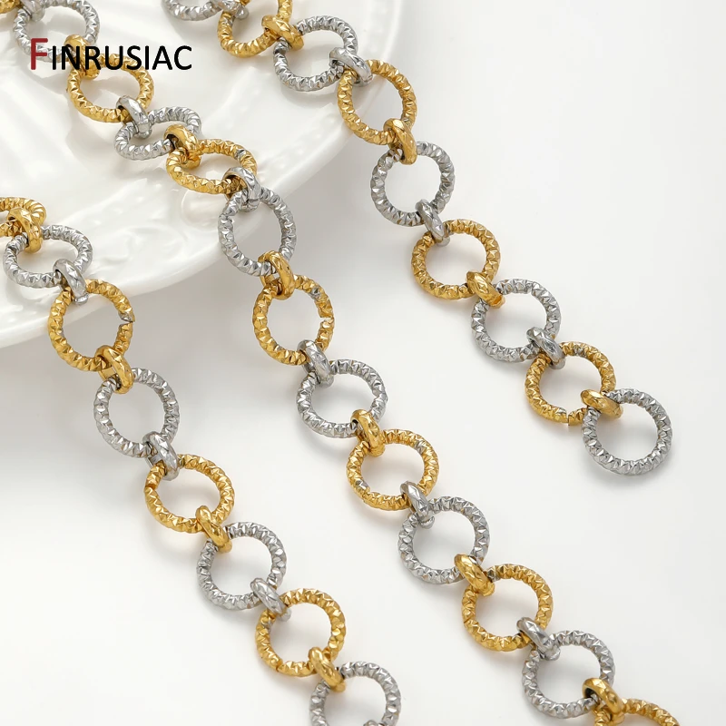18K Gold Plated Stainless Steel Chain Twisted Circle Bulk Chain for DIY Handmade Jewelry Necklace Making Accessories image 4