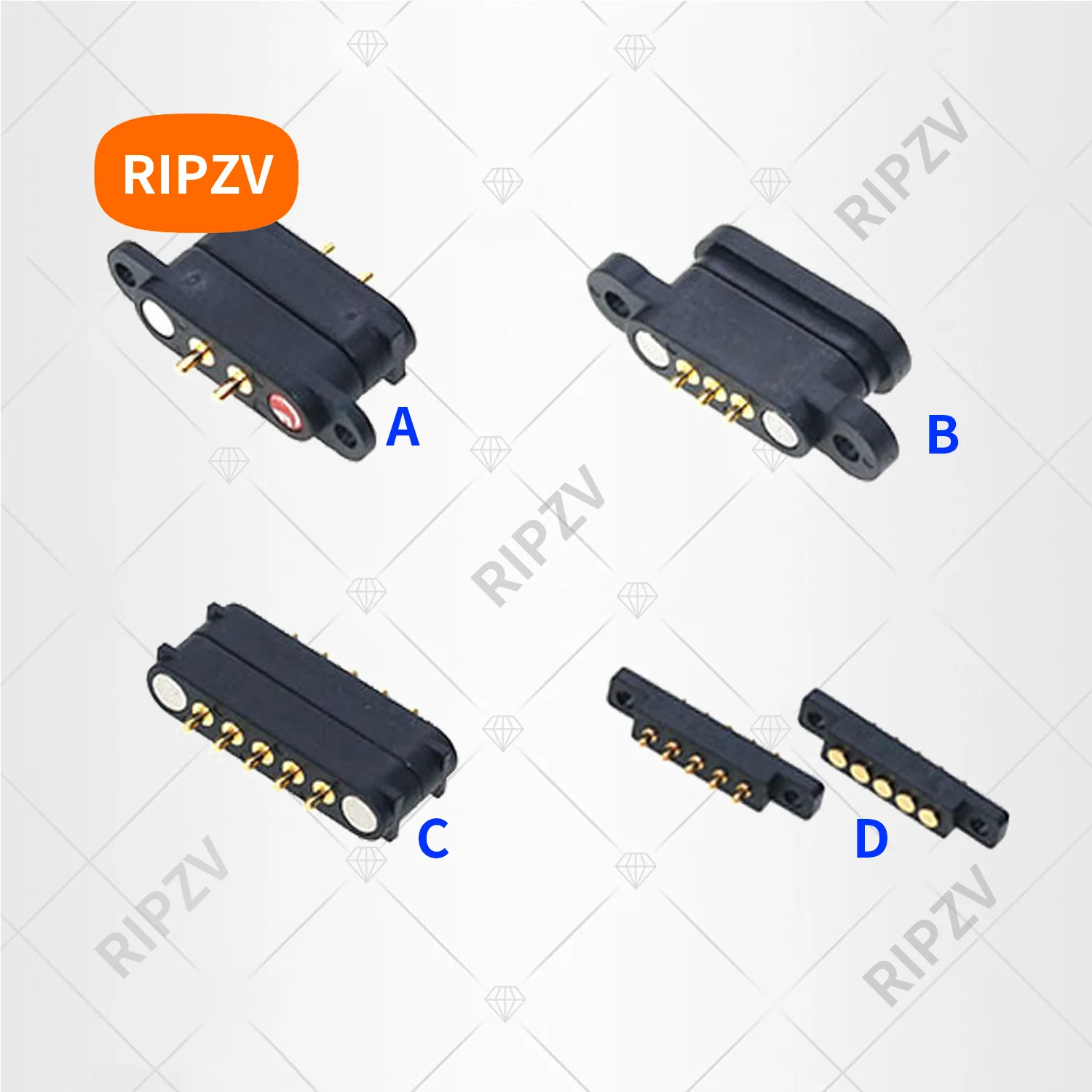 1Pair Magnetic Connector 2 3 4 5 3p Pole Pogopin pogo-pin Spring Loaded Pogo Pin Magnet  contacts  pins  electrical connector