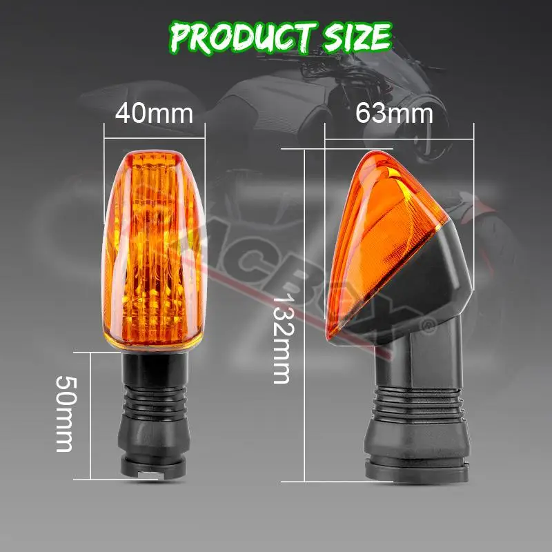 2x Motorcycle Front Rear Turn Signal Indicator Lights Flasher Amber For KAWASAKI NINJA ZX-6R ZX-10R ZX-10RR 1000 650R Z1000 Z750