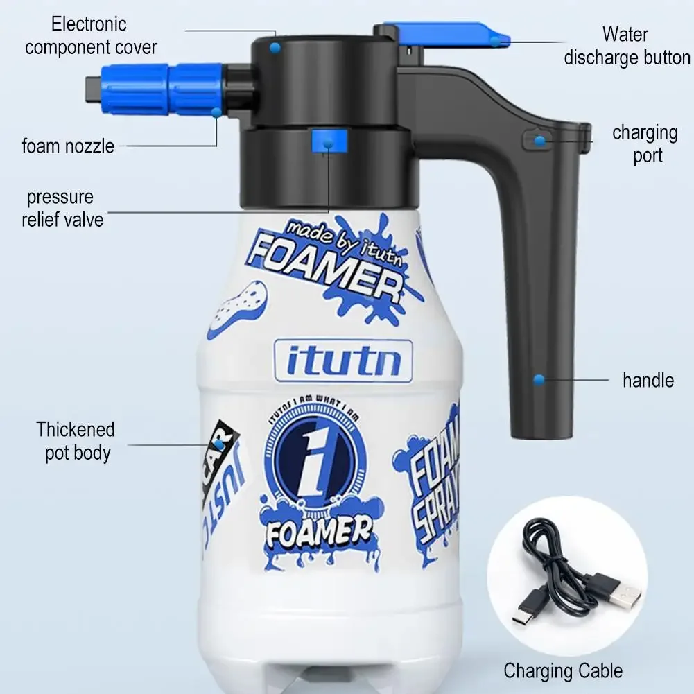 1.5L Generator For Car Wash Electric Foam Sprayer 2600mAh Lithium Battery Lance Car Wash Towel Wash Endurance