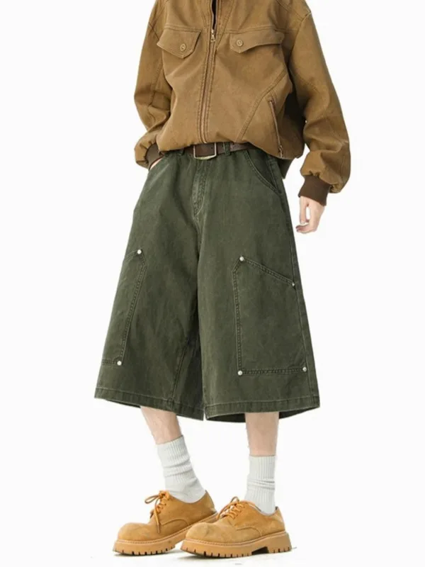 

Американская ретро военная одежда Lemon, рабочая одежда, брюки из шести предметов, мужские летние повседневные широкие брюки CleanFit, брюки средней длины