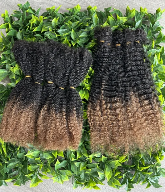 AHVAST Hair Bulk 100g T color 4C Afro Kinky Virgin Human Hair Bundles 100% Handmade Dreadlocks Extensions Bulk for Locs