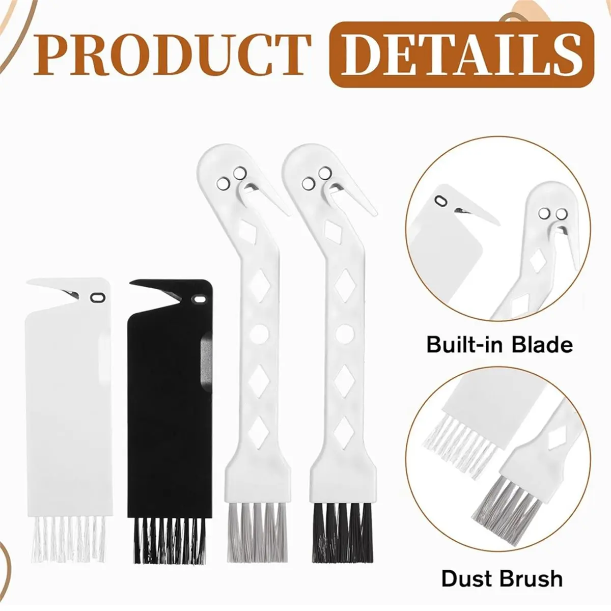 ABZF 2026 4 PCS Handheld Vacuum Cleaner Brush, Universal Dust Brush, 2 in 1 Vacuum Roller Cleaning Tool for Sweeping Robot