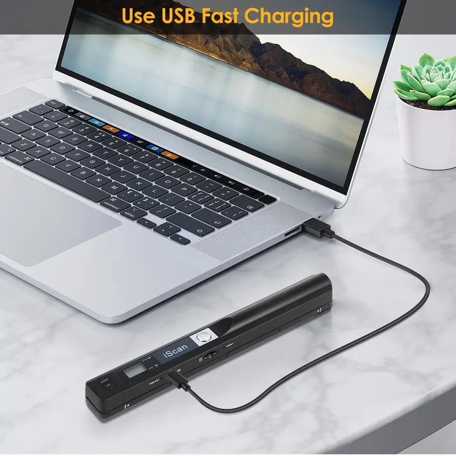 ماسح ضوئي للصور على المستندات، ماسح ضوئي محمول باليد 900 نقطة في البوصة لصفحات A4 والكتب والصور ومسح JPG PDF المحمول، USB 2.0 HighSpe #2