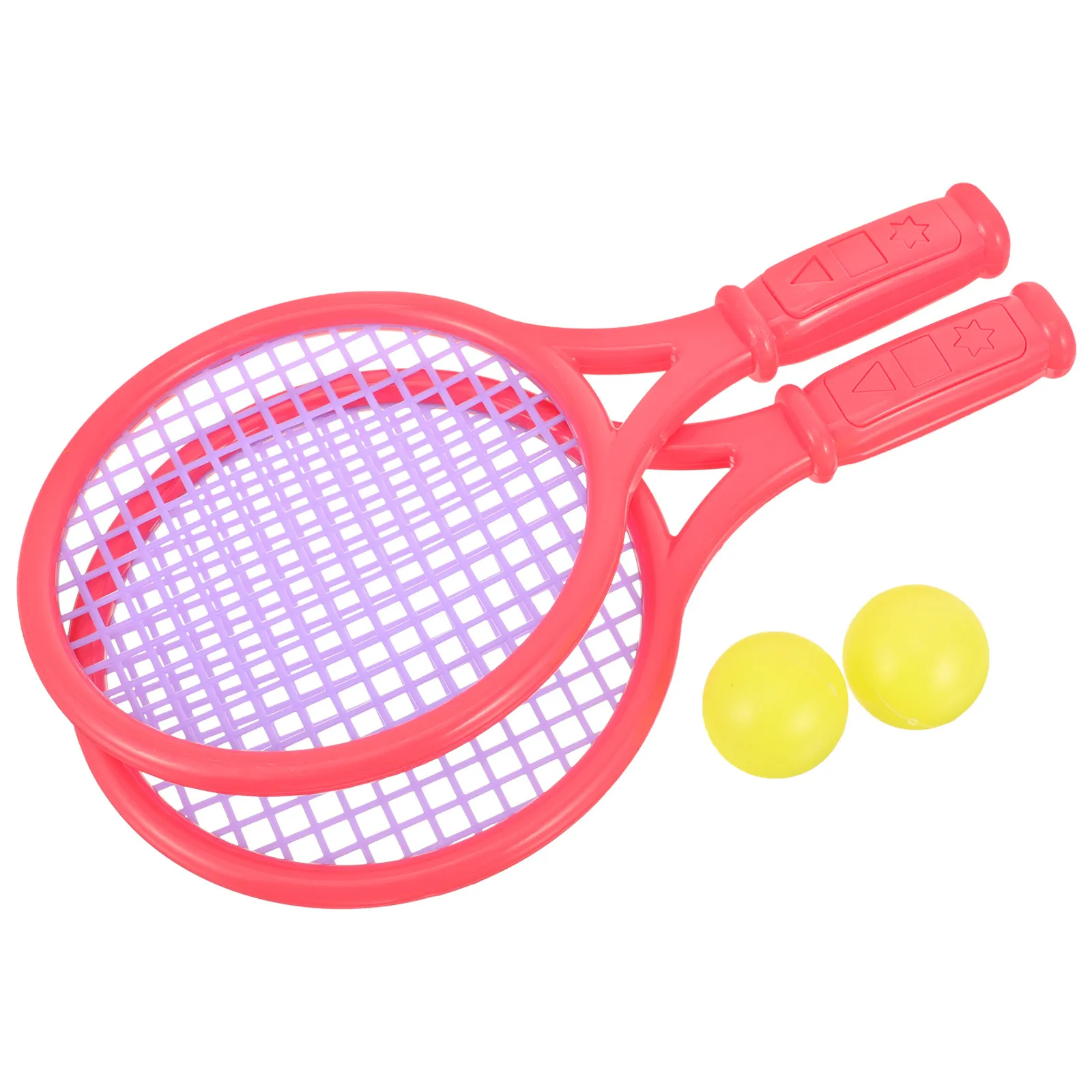 1Pair Childrens Tennis Racket Set Multifunctional Plastic Badminton Racket for Indoor Outdoor Play Parent Child Bonding Learning