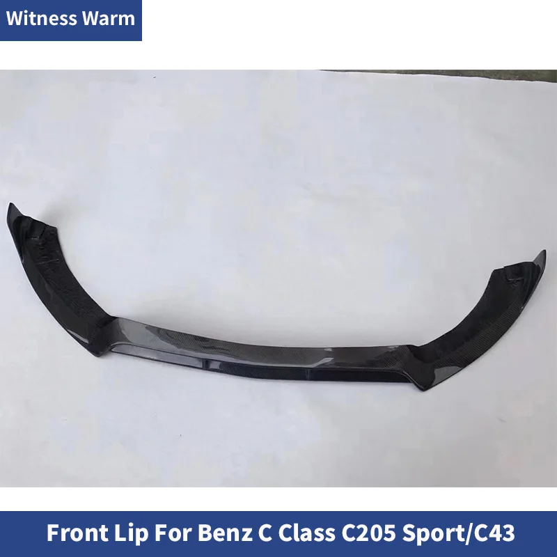 Pour Mercedes Benz W205 A205 C205 C43/AMG-Line 2015-2018 Pré-lifting, Spoiler de pare-chocs avant en fibre de carbone, kit carrosserie