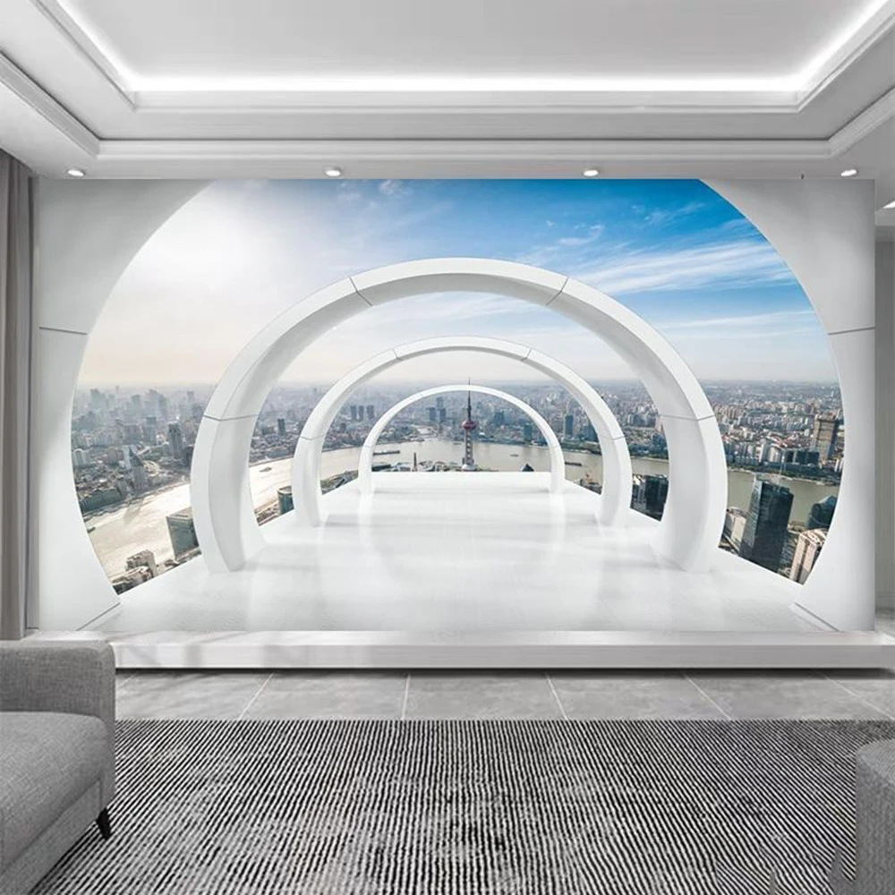 Large Size 3D Visual Extended Space Tapestry, Ins Popular Live Streaming Background Wall Cloth, Aesthetic Wall Hanging Mural for